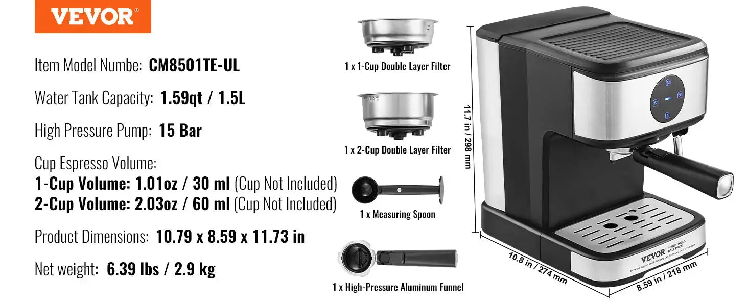 15 Bar Coffee and Espresso Maker Ranger Up Coffee