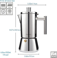 Stainless Steel Italian Coffee Maker Moka Pot - Ranger Up Coffee